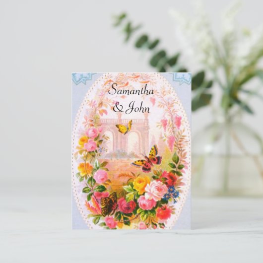 Romantische Tuin Trouwen Save the Date Aankondigingskaart (Staand voorkant)