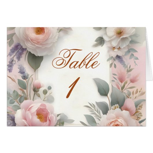 Romantische Tuin Trouwtafel Nummers (Voorkant Horizontaal)