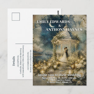 Romantische tuin trouwuitnodiging briefkaart