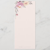 Romantische tuin waterkleur bloemige huwelijksmenu menu (Achterkant)