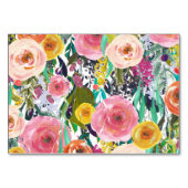 Romantische Tuin Waterverf Bloemen Tafelnummer (Achterkant)