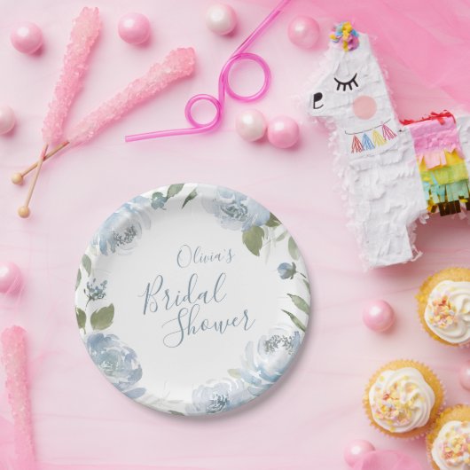 Romantische tuin waterverf bloemen vrijgezellenfee papieren bordje (Feest)