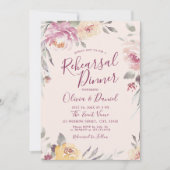 Romantische tuin waterverf bloemenrepetitie diner kaart (Voorkant)