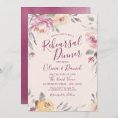 Romantische tuin waterverf bloemenrepetitie diner kaart (Voorkant / Achterkant)