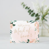 Romantische tuin Wil je mijn bruidsmeisje zijn? Kaart (Staand voorkant)