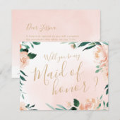 Romantische tuin Wil je mijn bruidsmeisje zijn? Kaart (Voorkant / Achterkant)