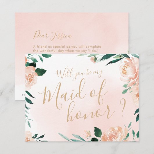 Romantische tuin Wil je mijn bruidsmeisje zijn? Kaart (Voorkant / Achterkant)