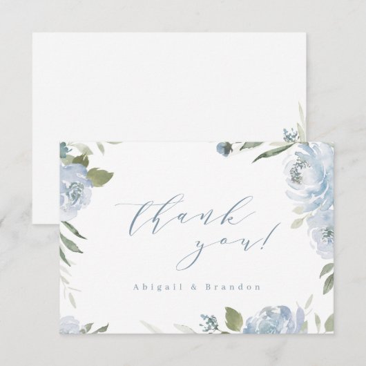 Romantische tuinbaardblauw bedankkaart (Voorkant / Achterkant)