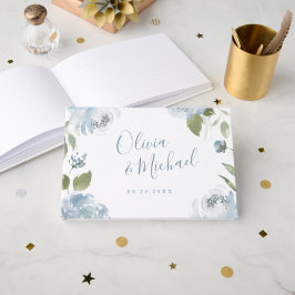 Romantische tuinbaardblauw gastenboek