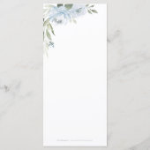 Romantische tuinbaardblauw menu (Achterkant)