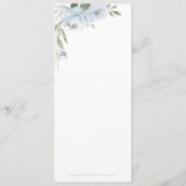 Romantische tuinbaardblauw menu (Achterkant)