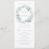 Romantische tuinbaardblauw programmakaart (Voorkant)