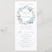 Romantische tuinbaardblauw programmakaart (Voorkant)