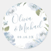 Romantische tuinbaardblauw ronde sticker (Voorkant)