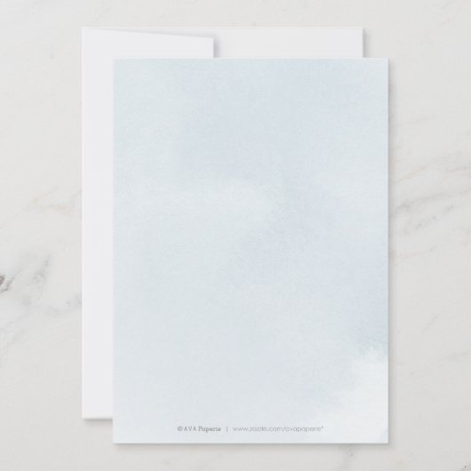 Romantische tuinbaardblauw save the date (Achterkant)