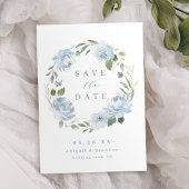 Romantische tuinbaardblauw save the date