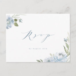 Romantische tuinboer met blauwe bloem RSVP Briefkaart