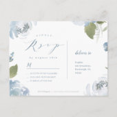 Romantische tuinboer met blauwe bloem RSVP Briefkaart (Achterkant)