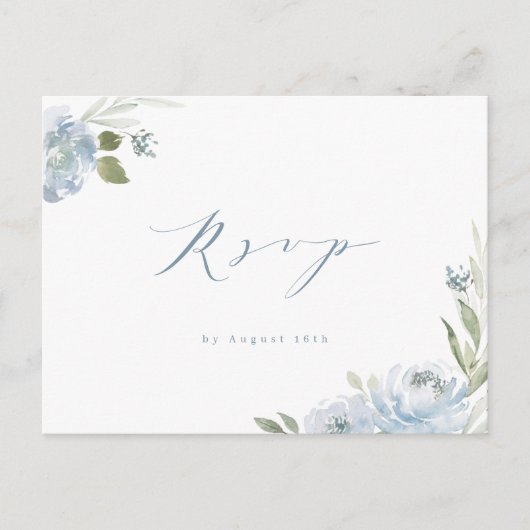 Romantische tuinboer met blauwe bloem RSVP Briefkaart (Voorkant)