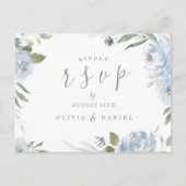 Romantische tuinboer met blauwe bloem RSVP Briefkaart (Voorkant)