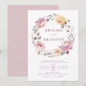 Romantische tuinbouwer maakt waterverf bloemen bru kaart (Voorkant / Achterkant)