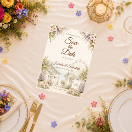 Romantische Tuinbruiloft aan de Kust Save The Date