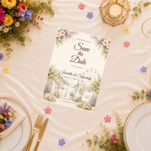Romantische Tuinbruiloft aan de Kust Save The Date