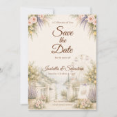 Romantische Tuinbruiloft aan de Kust Save The Date (Voorkant)