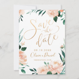 Romantische tuinflorale kalligrafie bespaart de da save the date