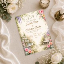 Romantische Tuinfontein Elegantie Bruiloft 