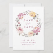 Romantische tuinmauve bloembruiloft save the date (Voorkant)