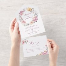 Romantische tuinmauve florale bruiloft