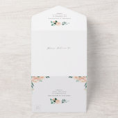 Romantische tuinperwestische trouwerij all in one uitnodiging (Buitenkant)