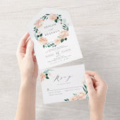 Romantische tuinperwestische trouwerij all in one uitnodiging (Afscheurbaar)