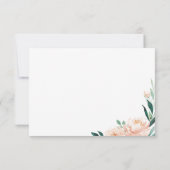 Romantische tuinperziken bedankkaart (Achterkant)