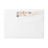 Romantische tuinperziken waterverf bloemperbruilof (Achterkant)