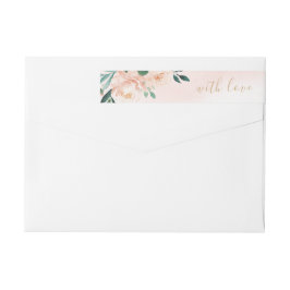 Romantische tuinperziken waterverf bloemperbruilof