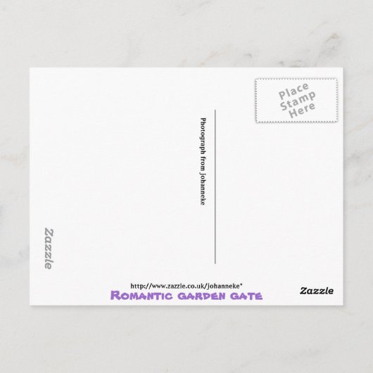 Romantische tuinpoort briefkaart (Achterkant)