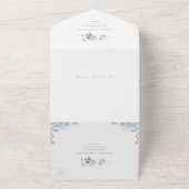 Romantische tuinschildpad met blauwe baard huwelij all in one uitnodiging (Buitenkant)