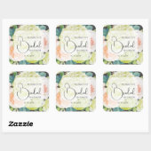 Romantische tuinvloejen Bruidsmeisjesfeest Vierkante Sticker (Vel)