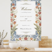 Romantische Tulp Trouw Welkom Bord Poster (Keuken)