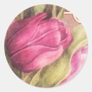 Romantische Tulpen 1 Ronde Sticker