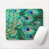 romantische  turquoise blauwgroen pauw bruiloft muismat (Met muis)