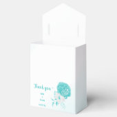 romantische turquoise bloemen bruiloft bedankdoosjes (Geopend)