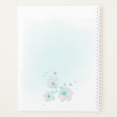 romantische turquoise bloemen bruiloft planner (Achterkant)