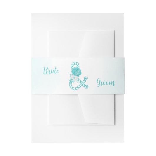 romantische turquoise bloemen bruiloft uitnodigingen wikkel (Voorkant Voorbeeld)