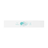 romantische turquoise bloemen bruiloft uitnodigingen wikkel (Vlak)