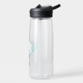 Romantische turquoise bloemen waterfles (Links)