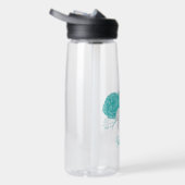 Romantische turquoise bloemen waterfles (Rechts)