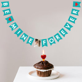 Romantische turquoise liefde Valentijn vieren foto Vlaggetjes